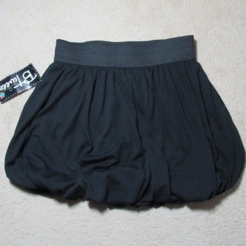 🟢black bubble skirt elastic waistband girls M 10 / 12 - Picture 1 of 6